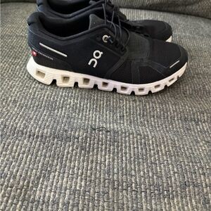 On Running Black and White Athletic Shoes